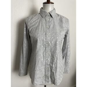 Talbots Petite Shirt Button Down Hearts